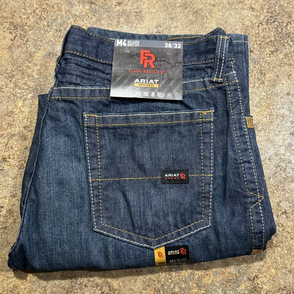 Ariat Work FR M4 Relaxed Boot Cut Jeans , 38 x 32 , Flame Resistant , NEW